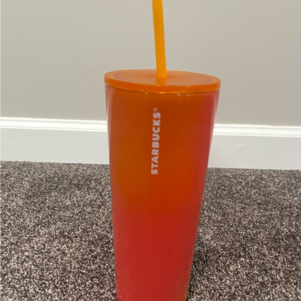 Starbucks Vibrant Orange and Pink Tumbler